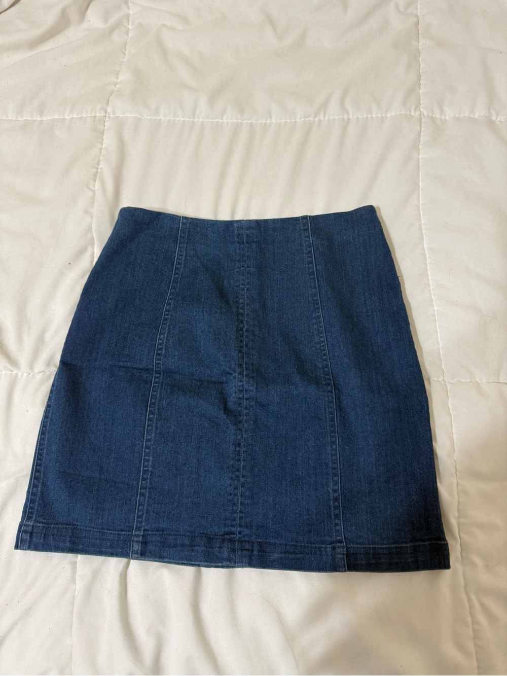 Altar'd State Dark Blue Denim Panel Mini Skirt